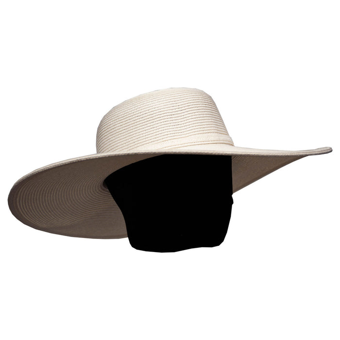 Saint Martin - 5" Flat Brim Sun Hat in White  - Model Right