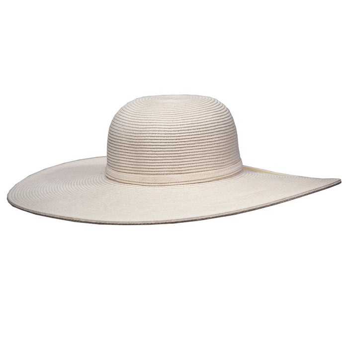 Saint Martin - 5" Flat Brim Sun Hat in White - Profile
