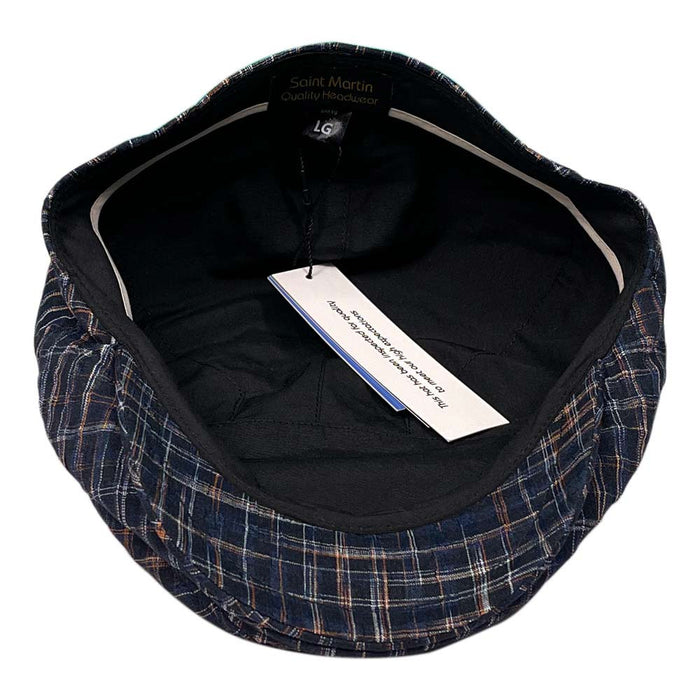Saint Martin - 5 Panel Navy Flat Cap - Inside