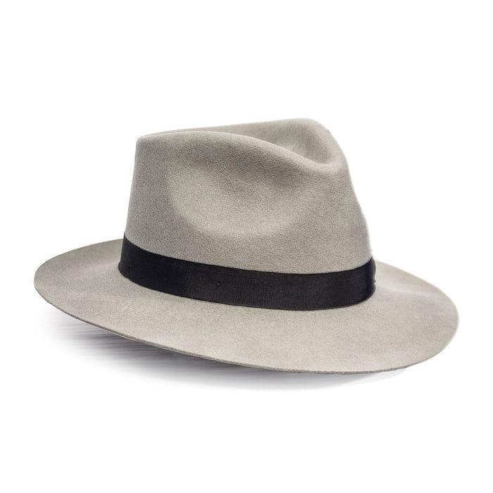 Saint Martin - "Sinatra" Wool Felt Fedora Caribou (Side)