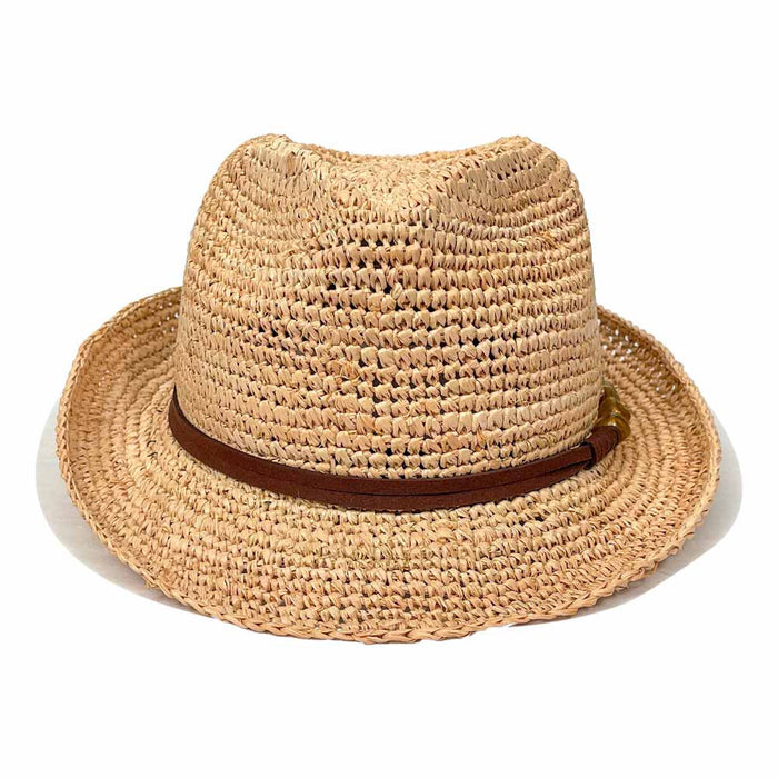 Saint Martin - Crochet Raffia Straw Fedora - Front