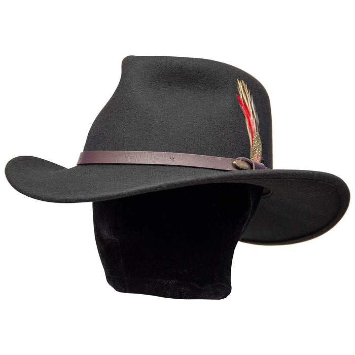 SM-26_Saint-Martin_Crushable_wool_felt_fedora_Black_model_left