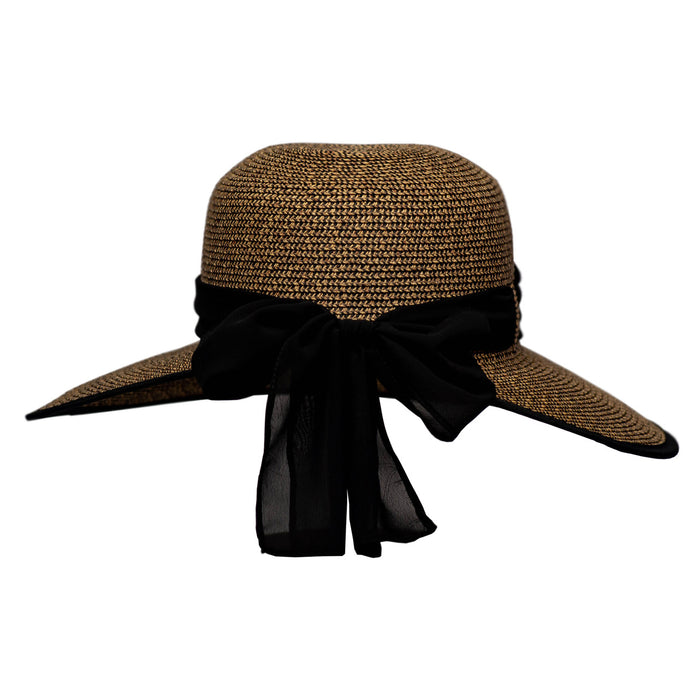 Saint Martin - Cut Brim with Bow Brown Tweed (Black)
