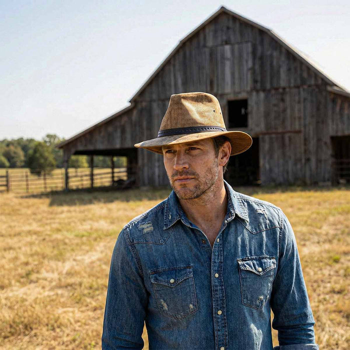 Saint Martin - Distressed Leather Fedora