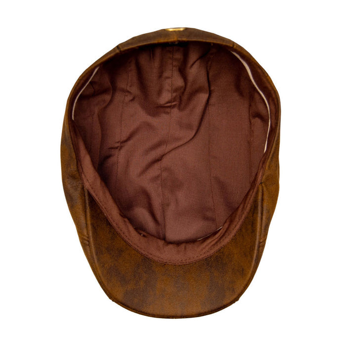 Saint Martin - Faux Leather Driver Cap Brown (Inside)