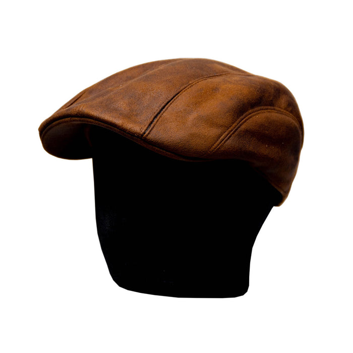 Saint Martin - Faux Leather Driver Cap Brown (Model Left)