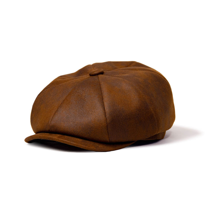 Saint Martin - Faux Leather Newsboy Cap (Profile)