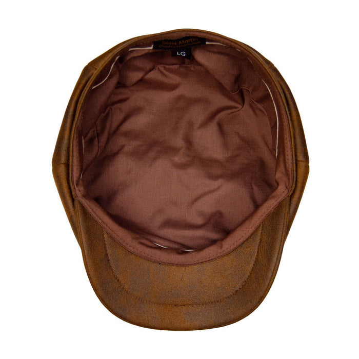 Saint Martin - Faux Leather Newsboy Cap (Inside)