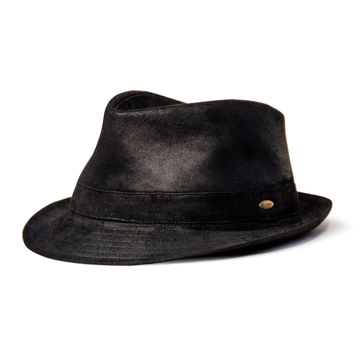 Saint Martin - Faux Leather Trilby Fedora Black (Profile)