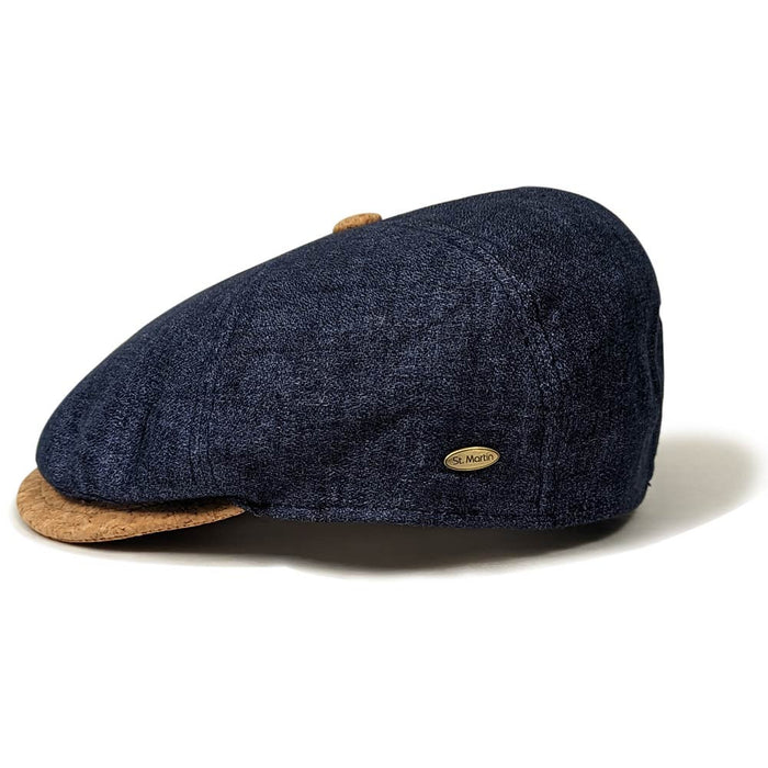 Saint Martin - Genova Denim & Cork Newsboy Cap - Side
