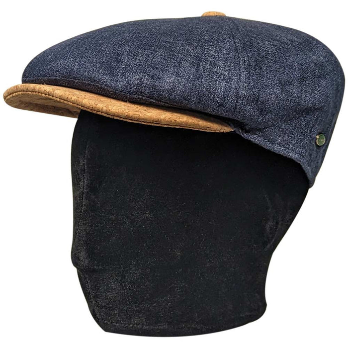 Saint Martin - Genova Denim & Cork Newsboy Cap - Model Style