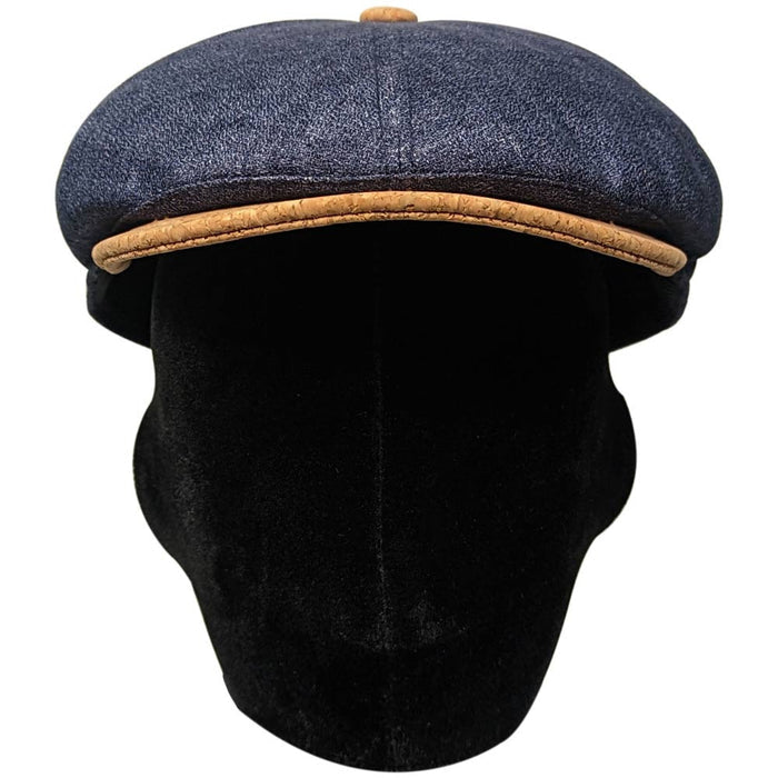 Saint Martin - Genova Denim & Cork Newsboy Cap - Model Front