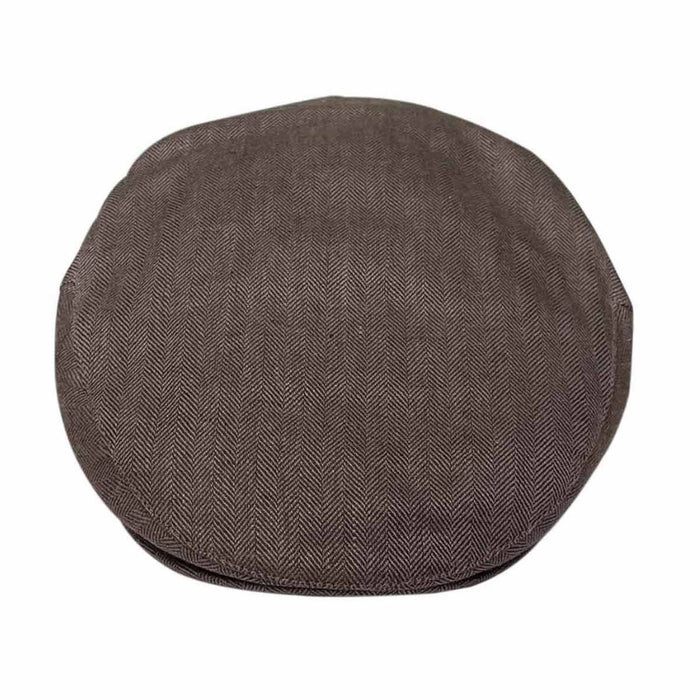 Saint Martin - Herringbone Linen Flat Cap