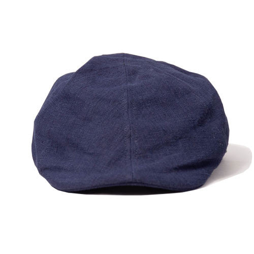 Saint Martin - Navy Linen Driver Cap (Front)