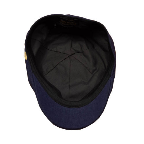 Saint Martin - Navy Linen Driver Cap (Inside)