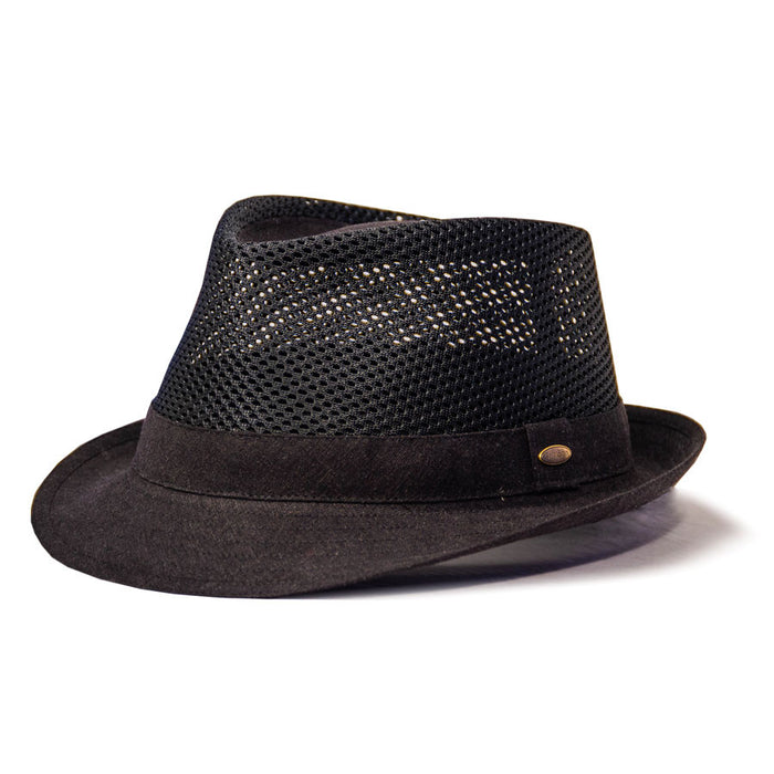 Saint Martin - Mesh Trilby Fedora Black (Profile)
