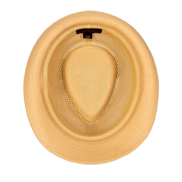 Saint Martin - Mesh Trilby Fedora Tan (Inside)