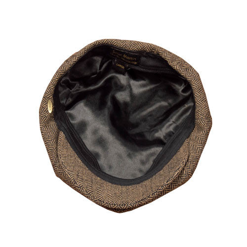 Saint Martin - Brown Newsboy Cap (Inside)