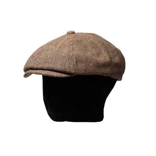 Saint Martin - Brown Newsboy Cap (Model Left)