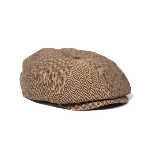 Saint Martin - Brown Newsboy Cap (Side)