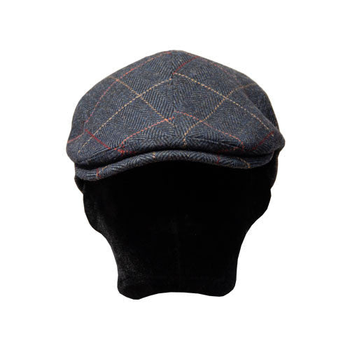 Saint Martin - Navy Plaid Driver Cap (Front Model)