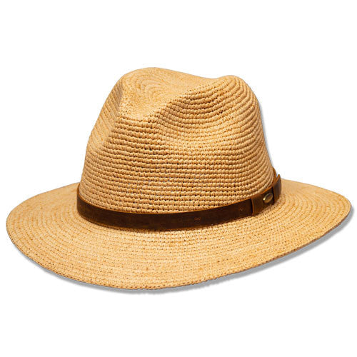 Saint Martin - Raffia Fedora with Leather Band (Profile)