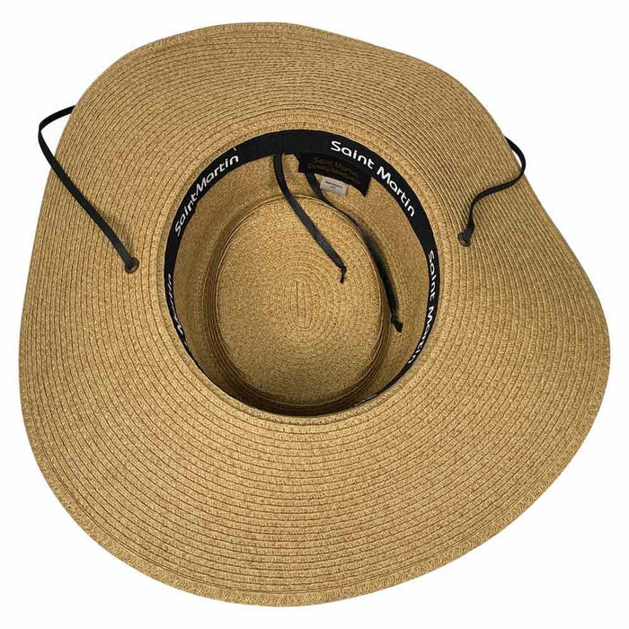 Saint Martin - Sewn Braid Paper Sun Hat in Tan - Interior