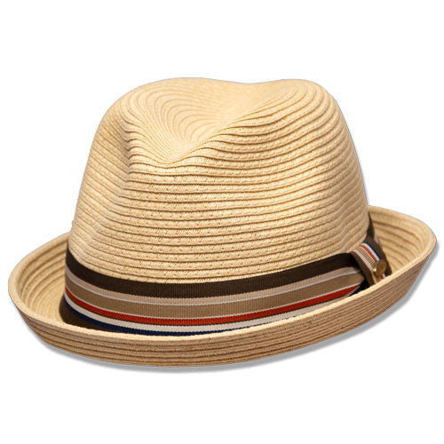 Saint Martin - Sewn Paper Short Brim Fedora Natural (Profile)