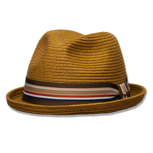 Saint Martin - Sewn Paper Short Brim Fedora Brown (Profile)