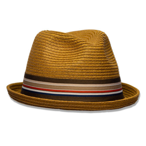 Saint Martin - Sewn Paper Short Brim Fedora Brown (Profile Side)