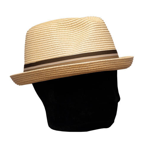 Saint Martin - Sewn Paper Short Brim Fedora Natural (Model Right)