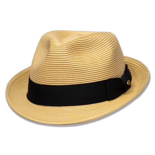 Saint Martin - Sewn Paper Trilby Fedora Natural (Profile)