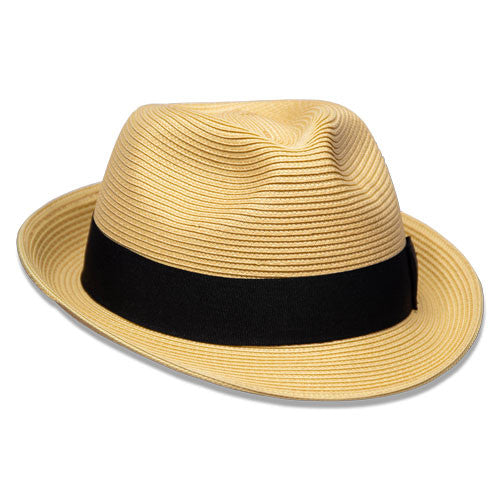 Saint Martin - Sewn Paper Trilby Fedora Natural (Profile Side)