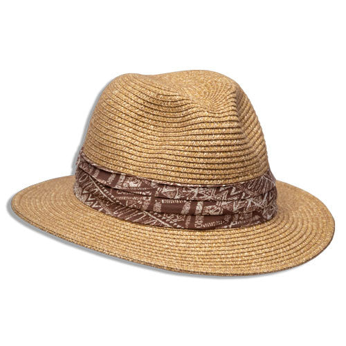 Saint Martin - Sewn Paper Tan Resort Hat (Profile Side)