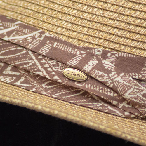 Saint Martin - Sewn Paper Tan Resort Hat (Logo)