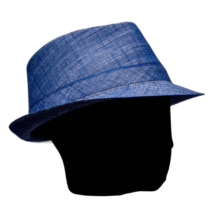 Saint Martin - Trilby Fedora Denim (Model Right)