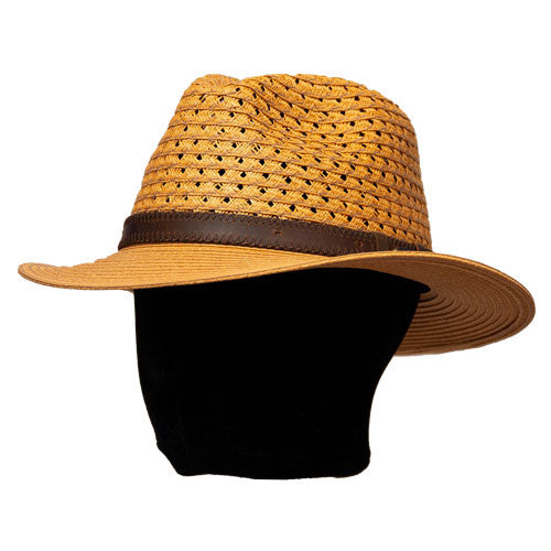 Saint Martin - Two Tone Paper Braid Fedora (Model Left)