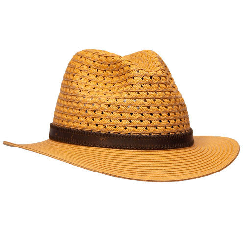 Saint Martin - Two Tone Paper Braid Fedora (Profile Side)