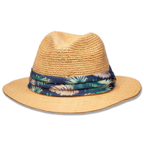 Saint Martin - Two Tone Raffia Safari Fedora (Profile)