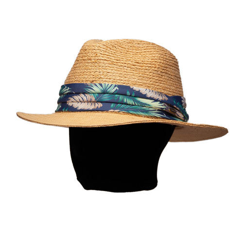 Saint Martin - Two Tone Raffia Safari Fedora (Model Left)