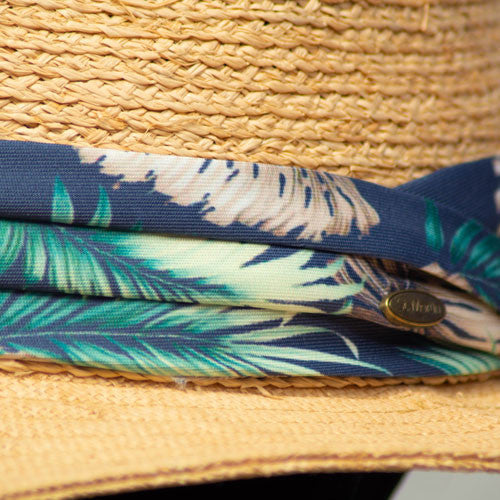 Saint Martin - Two Tone Raffia Safari Fedora (Band)