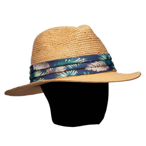 Saint Martin - Two Tone Raffia Safari Fedora (Model Right)