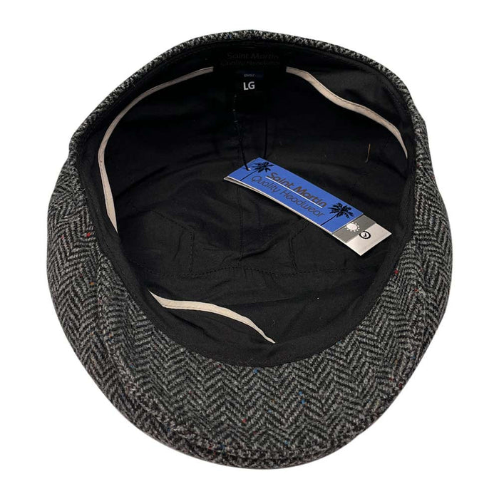 Saint Martin - Wool Herringbone Flat Cap - Inside