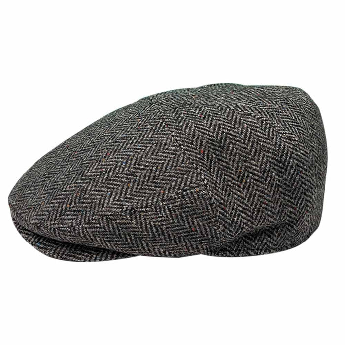 Saint Martin - Wool Herringbone Flat Cap - Side