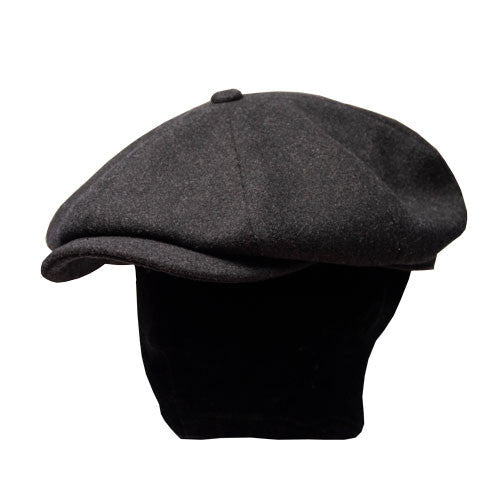 Saint Martin - Gray Wool Newsboy Cap (Model Left)