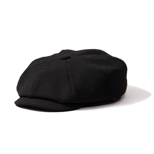 Saint Martin - Black Wool Newsboy Cap (Profile)