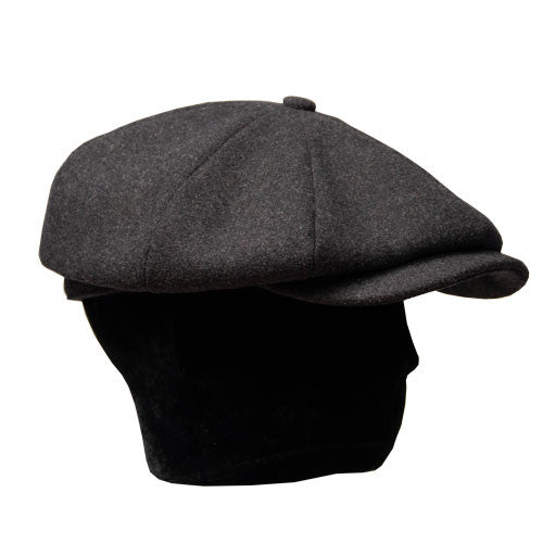 Saint Martin - Gray Wool Newsboy Cap (Model Right)
