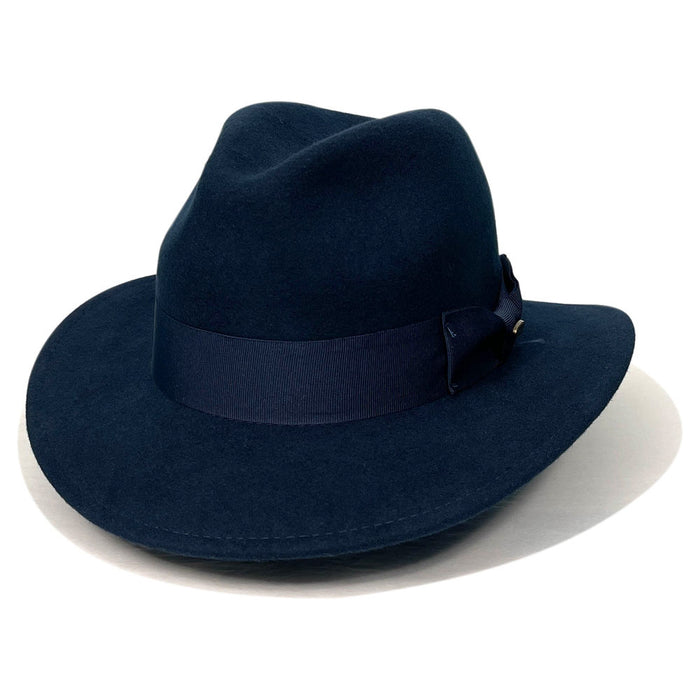 Saint Martin - Navy Wool Safari Fedora - Style