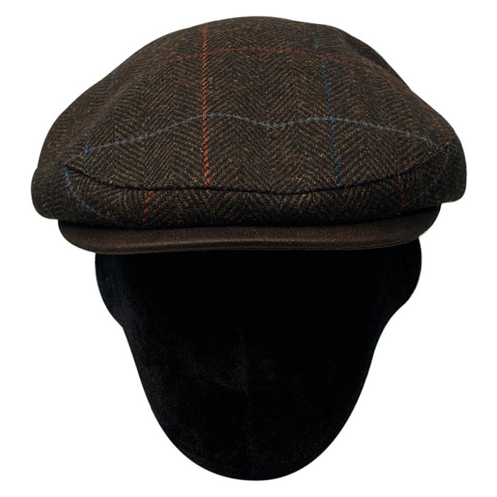 Saint Martin - Brown Wool Ivy Cap on Head - Front