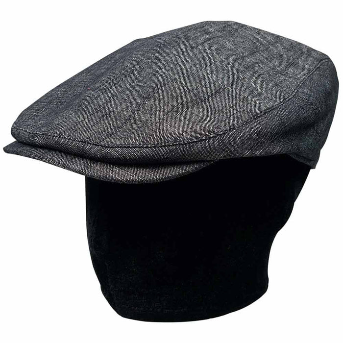 Saint Martin - Charcoal Flat Cap on Head - Style